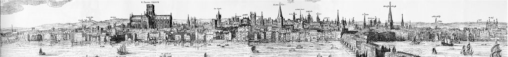 Panorama of London by Claes_Van Visscher, 1616