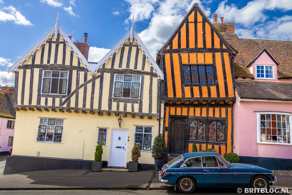 Scheve vakwerkhuizen in Lavenham