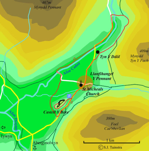 wandelroute Castell Y Bere en de Dysynni vallei