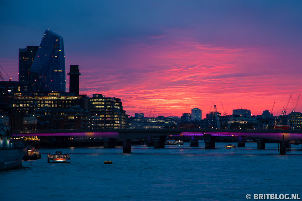 Zonsondergang, Londen