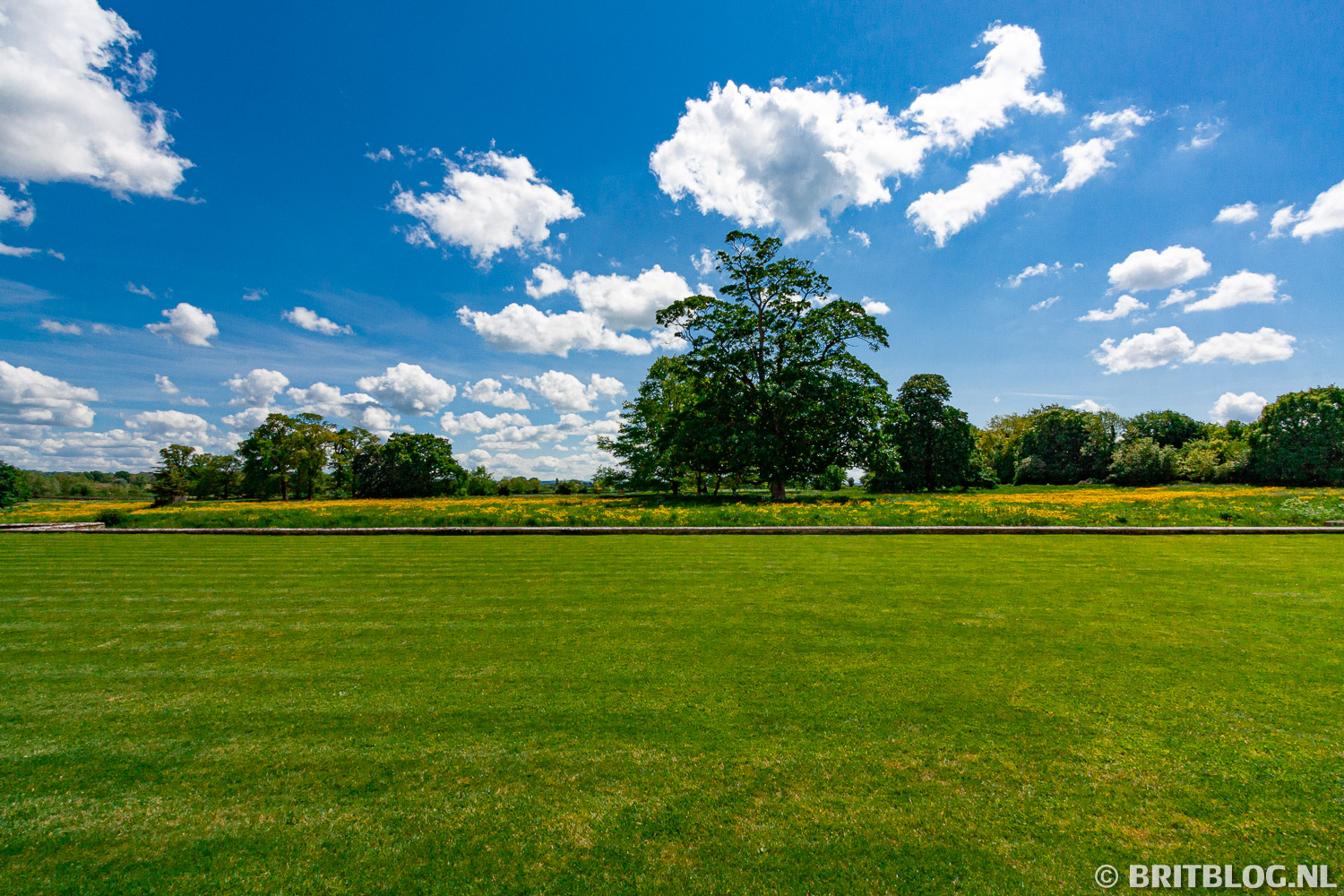 De weide bij Lacock Abbey, Wiltshire, Cotswolds, Engeland