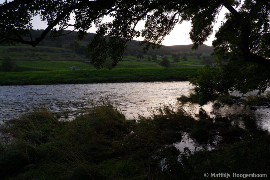 Einde middag vlakbij Burnsall