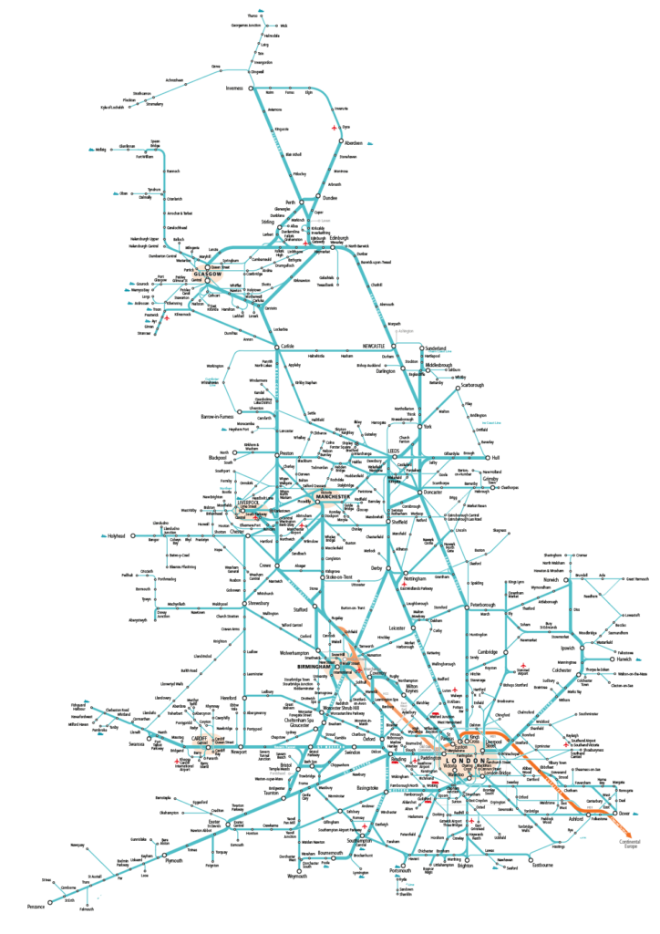 National Rail Network trein VK kaart 01 1