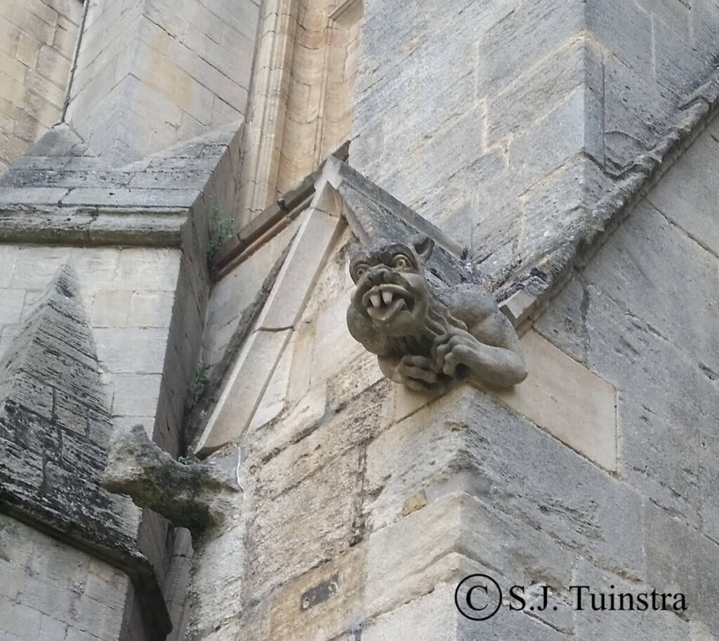 Voorbeeld van een waterspuwer van Ely Cathedral.