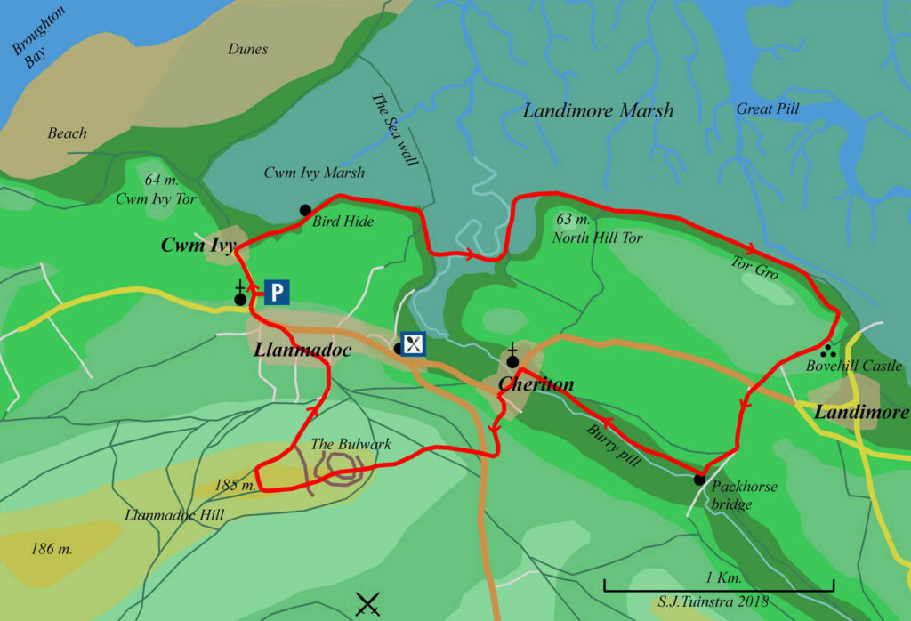 De wandeling: Llanmadoc en Landimore March
