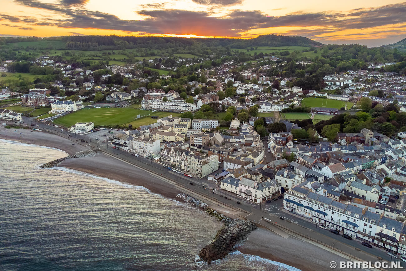 zonsondergang in Sidmouth in East Devon