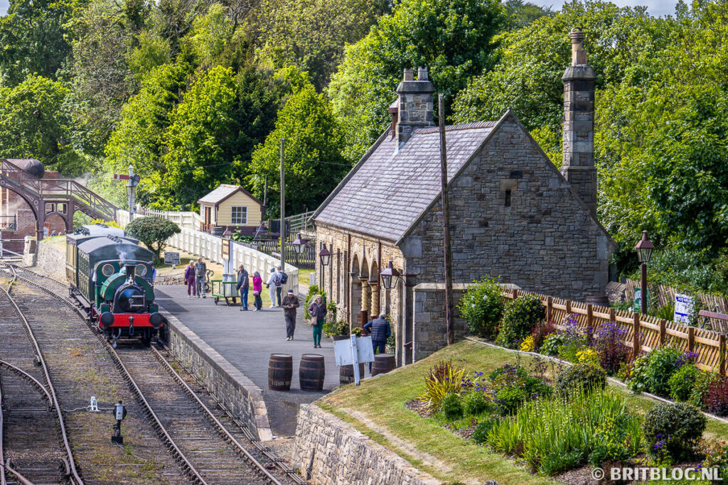 Beamish Rowley station met stoomtrein
