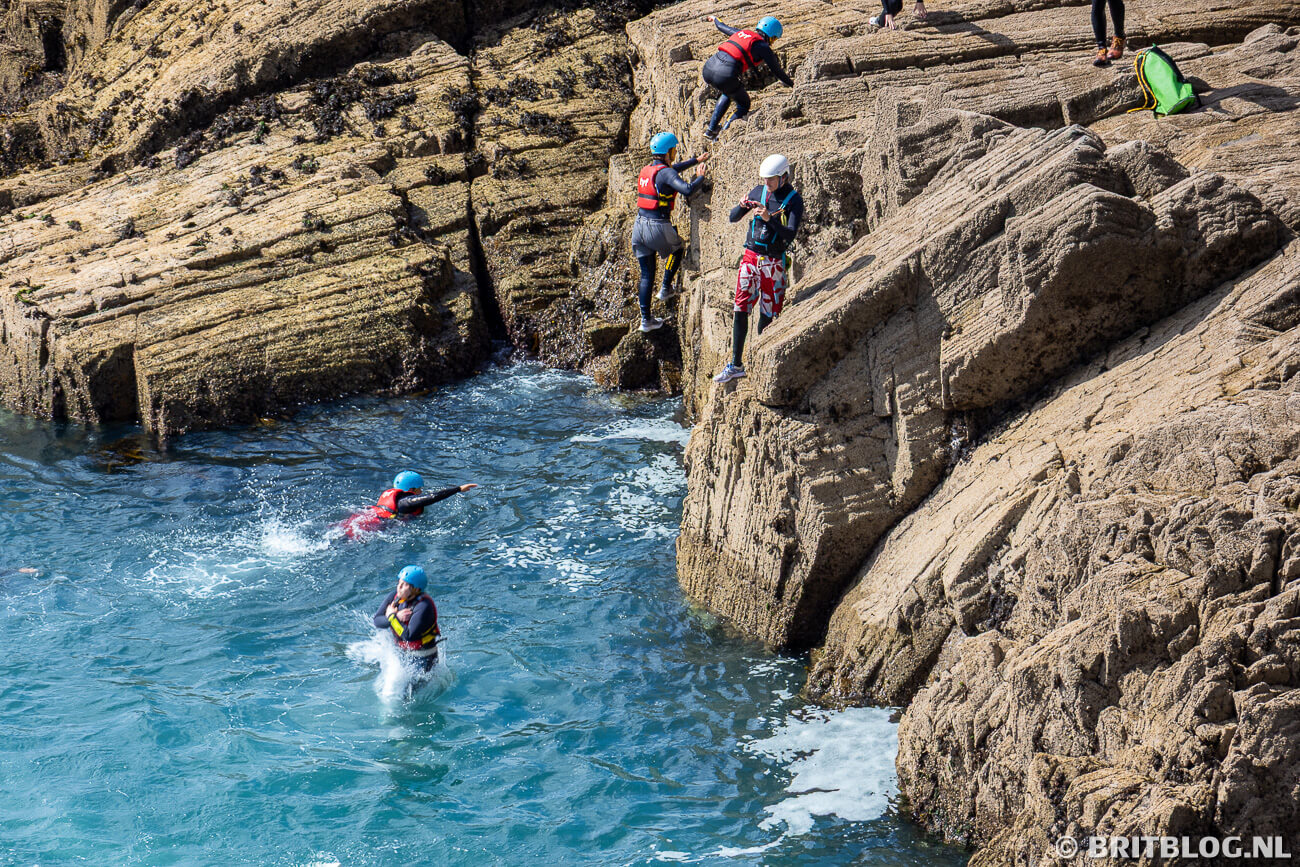 Coasteering in Pembrokeshire Coast National Park, Wales