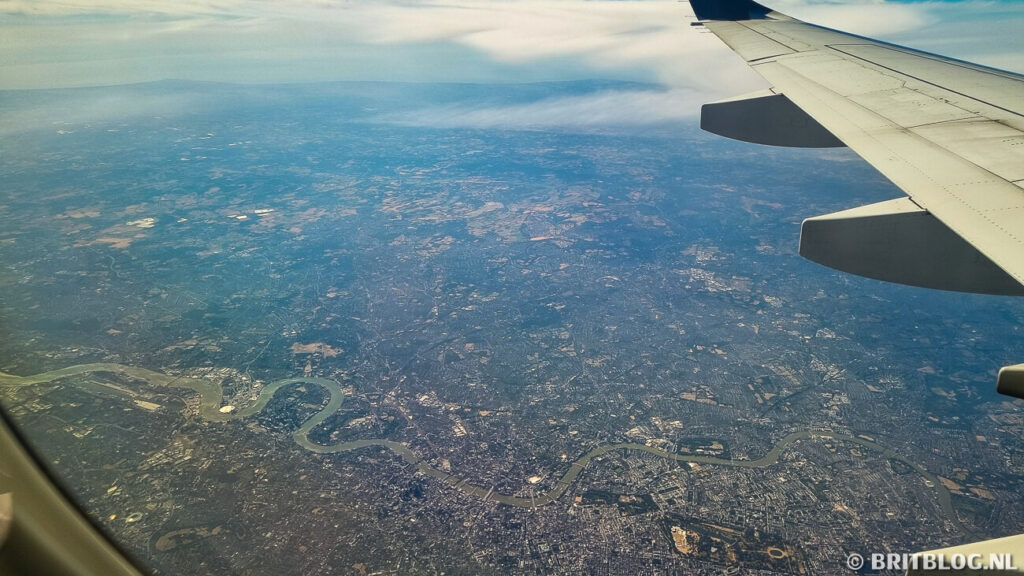 Uitzicht vanuit het vliegtuig: Londen