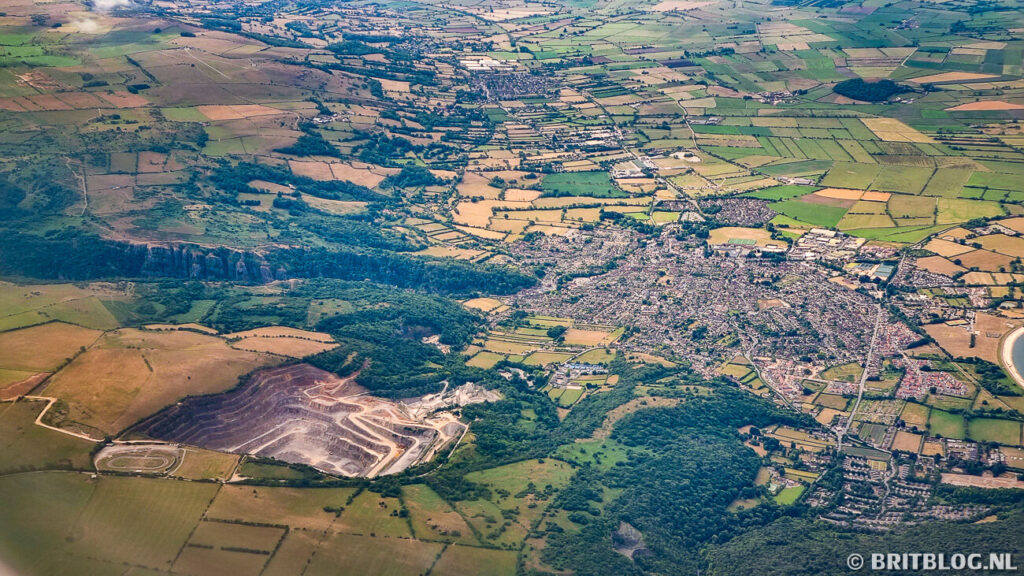 Uitzicht vanuit het vliegtuig: Cheddar