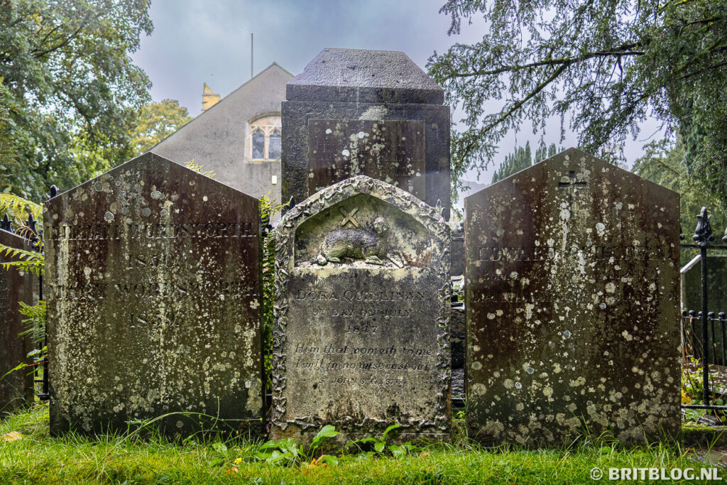 Het graf van William Wordsworth, Grasmere, Engeland
