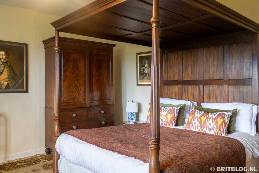 Slaapkamer in William Wordsworths huis Rydal Mount in het Lake District, Engeland.